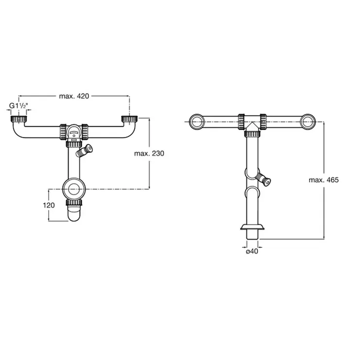 Roca Duo A870920845 – Fregadero, 84 cm