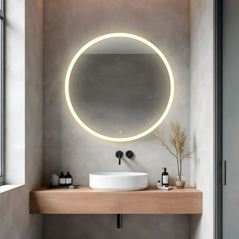 Round LED mirror with front lighting Ø 800mm