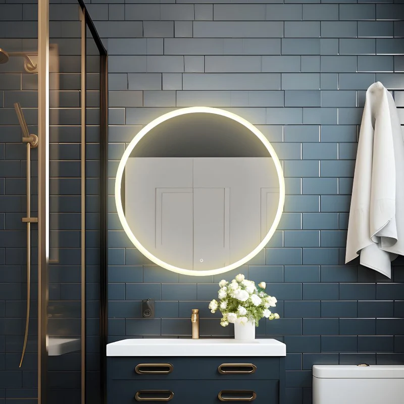 Round LED mirror with front lighting Ø 700 mm
