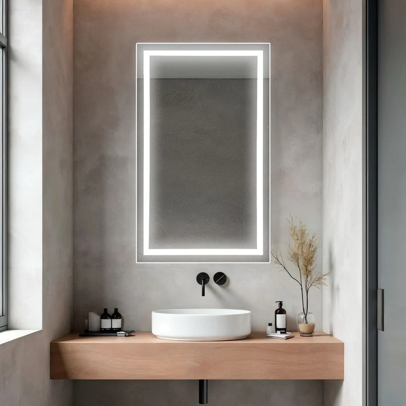 Rectangular LED mirror with double Front Lit 600x900mm