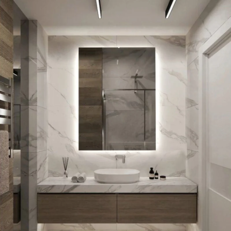 Rectangle LED mirrors with rear lighting 900x600mm