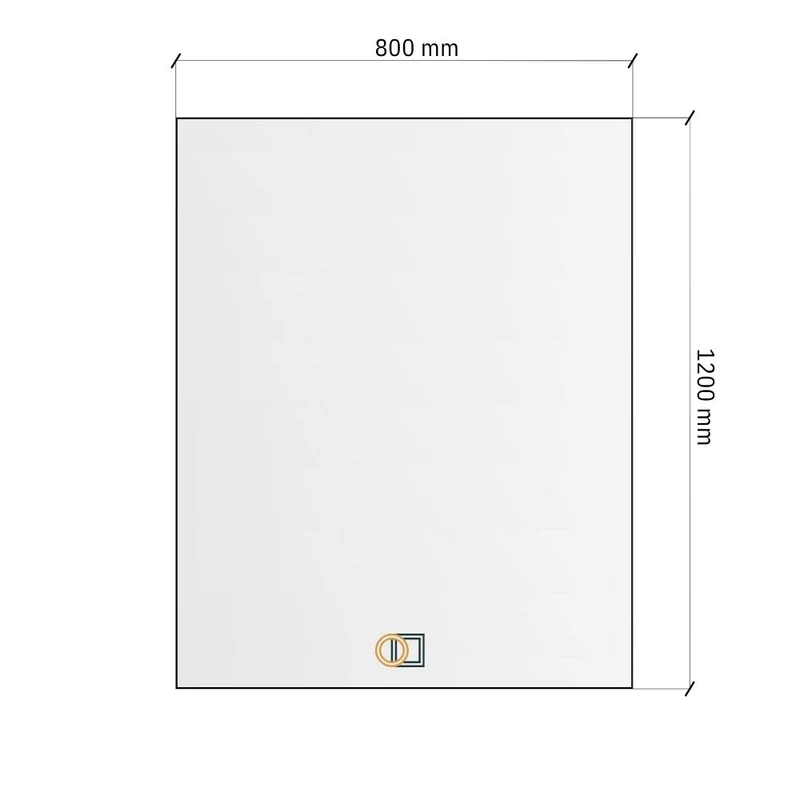 Rectangle LED mirrors with rear lighting 800x1200mm