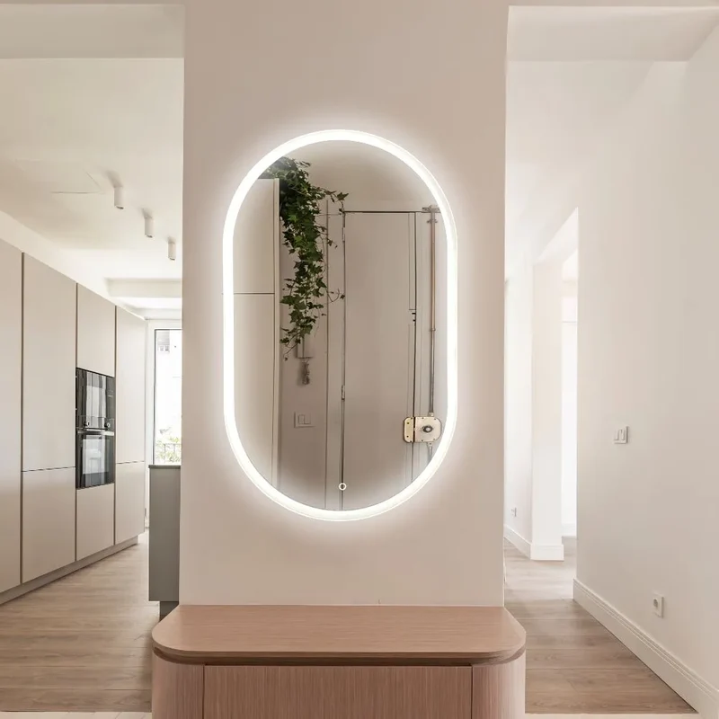 Pill oval LED mirror with front lighting 600x1000mm