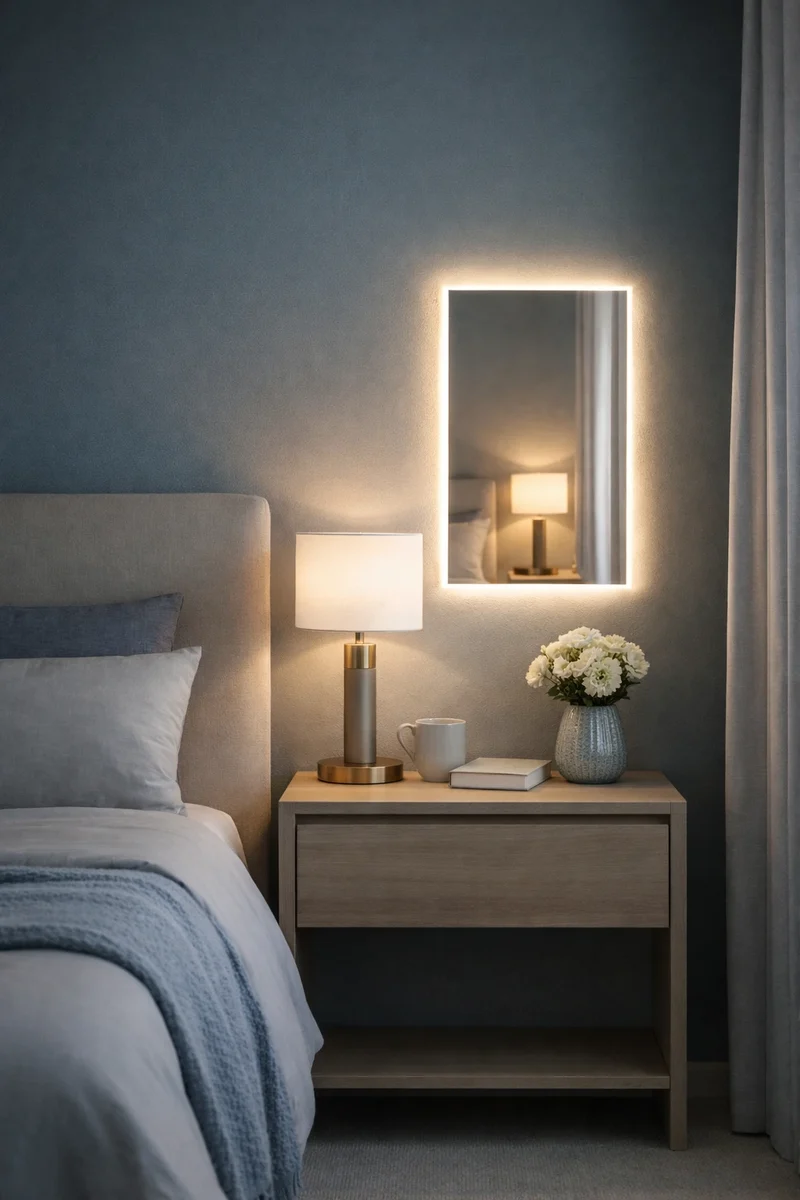 Rectangular LED mirror with front lighting 350x500mm