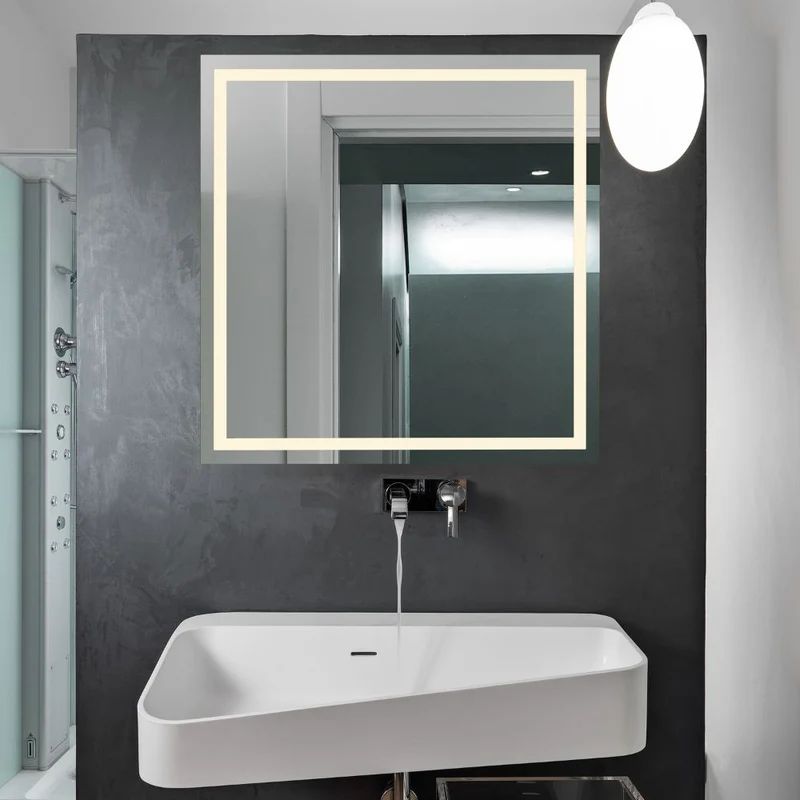 Square LED mirror with double Front Lit 600x600mm