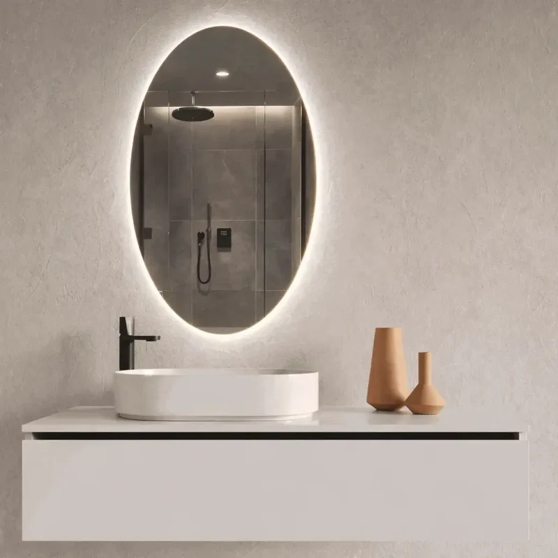 Oval LED mirror with rear lighting 600x1000mm