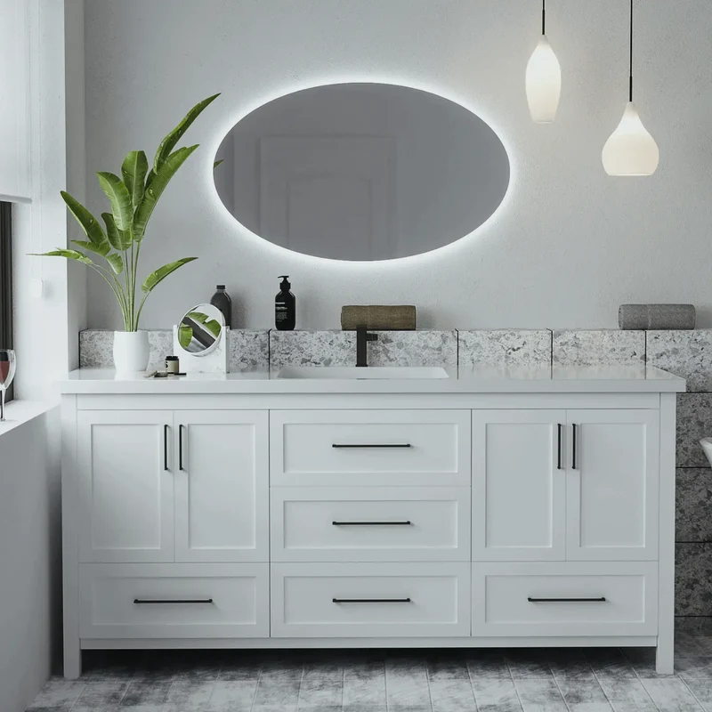 Oval LED mirror with rear lighting 600x1000mm