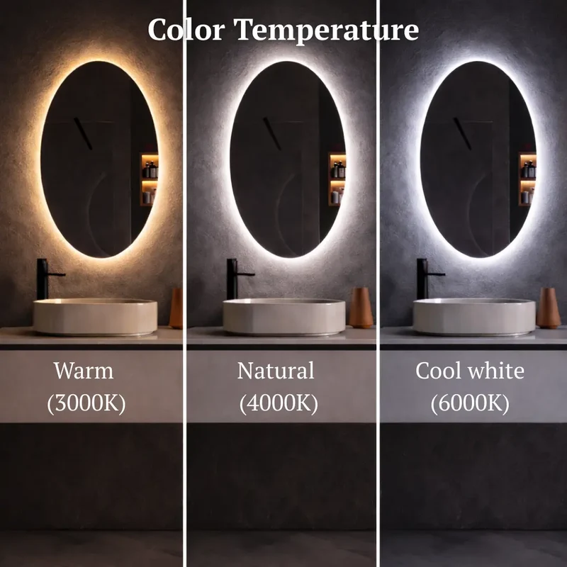 Oval LED mirror with rear lighting 600x1000mm
