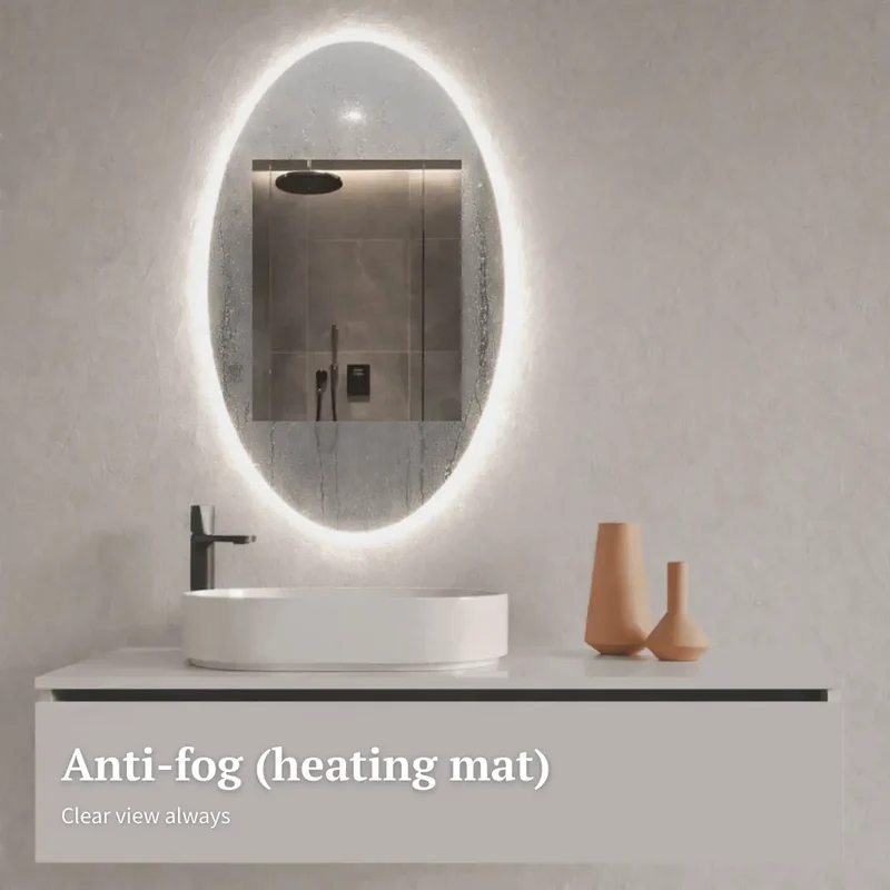 Oval LED mirror with rear lighting 600x1000mm