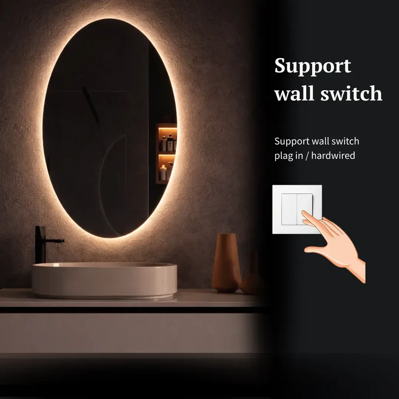 Oval LED mirror with rear lighting 600x1000mm
