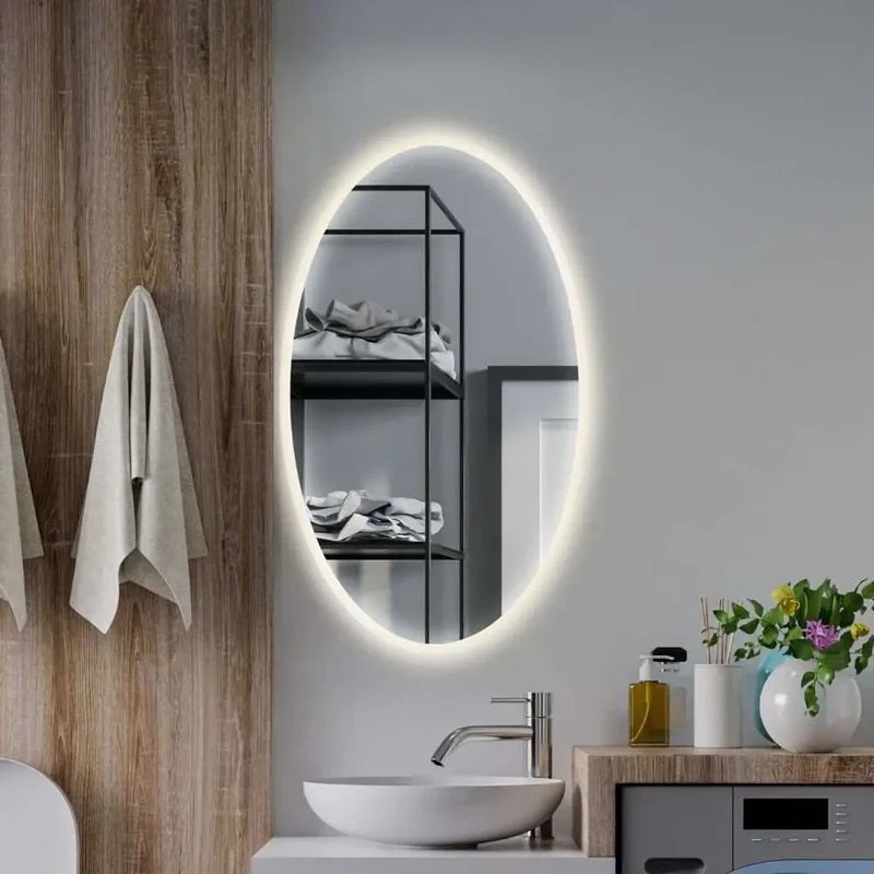 Oval LED mirror with front lighting 600x1000 mm