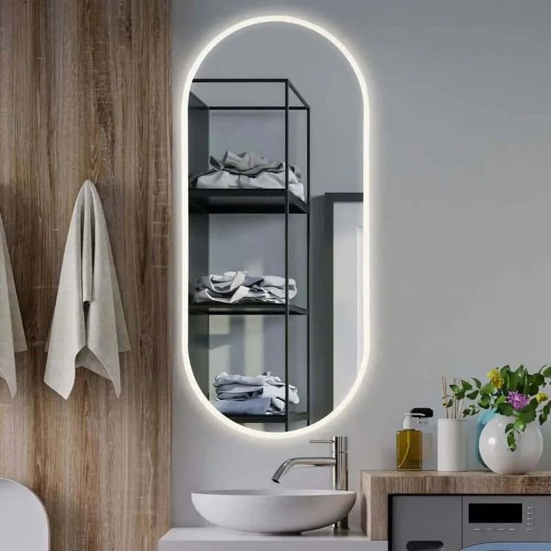 Pill oval LED mirror with front lighting 450x1000mm