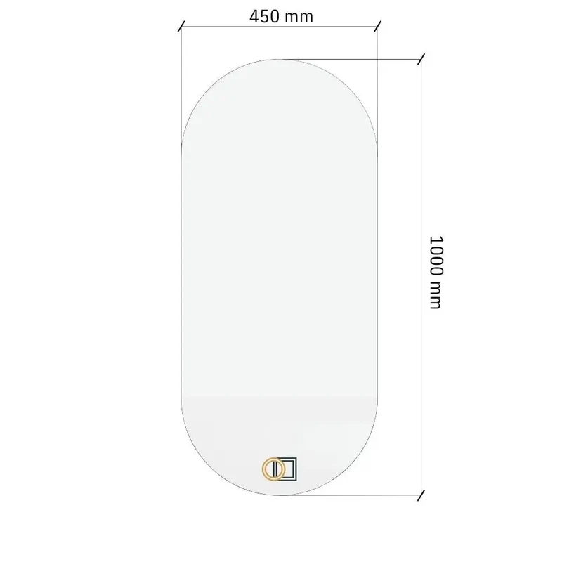 Pill oval LED mirror with rear lighting 450x1000mm