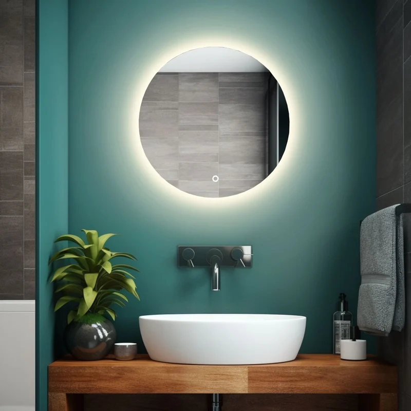 Round LED mirror with rear lighting Ø 600mm