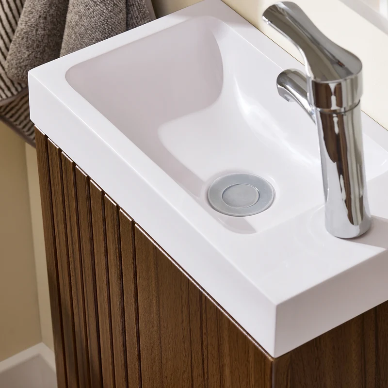 SoBuy BZR196-BR Armario con lavabo Mueble Colgante de Baño Marrón 40 x 22 x 56 cm