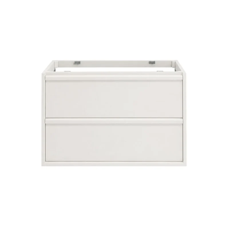 Mueble de baño con dos cajones - Fien - Blanco - Madera lacada - 80 cm