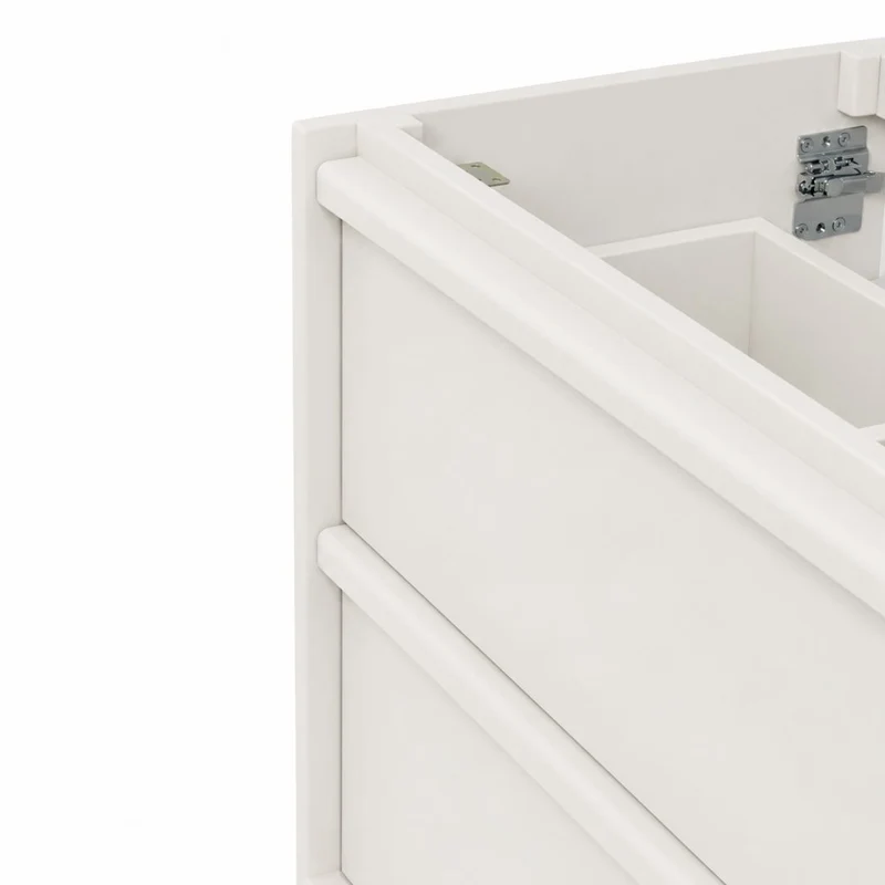 Mueble de baño con dos cajones - Fien - Blanco - Madera lacada - 80 cm