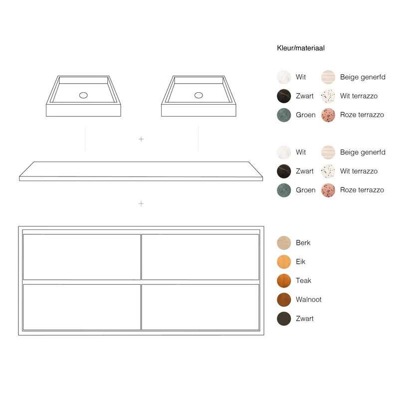 Mueble de baño - ANN - Nogal - 150 cm