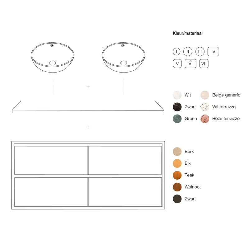 Mueble de baño - ANN - Nogal - 150 cm
