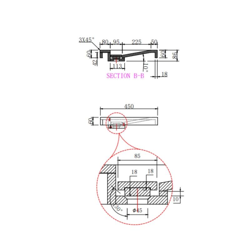 Plato de lavabo de travertino - Soumans - 80 cm