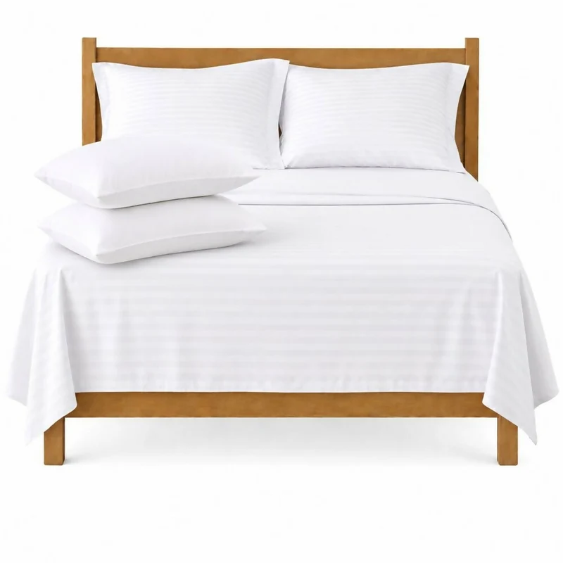 Combo Juego De Sábanas + 1 Almohada Siliconada Sencillo Blanco