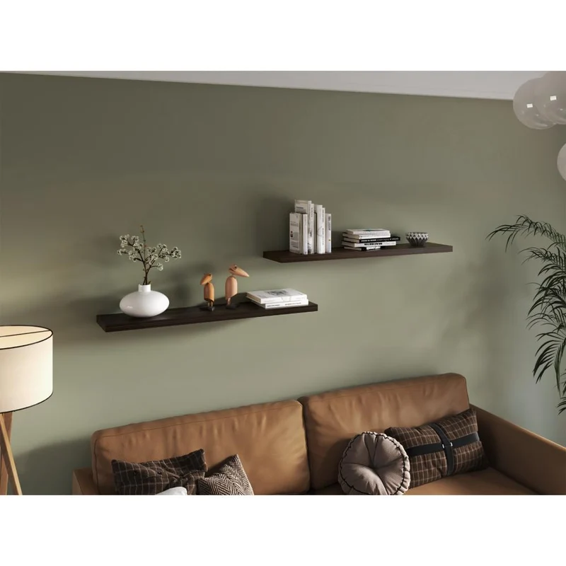 Repisa Flotante Shelf 120, Caoba, con Espacio para Colocar Objetos Decorativos