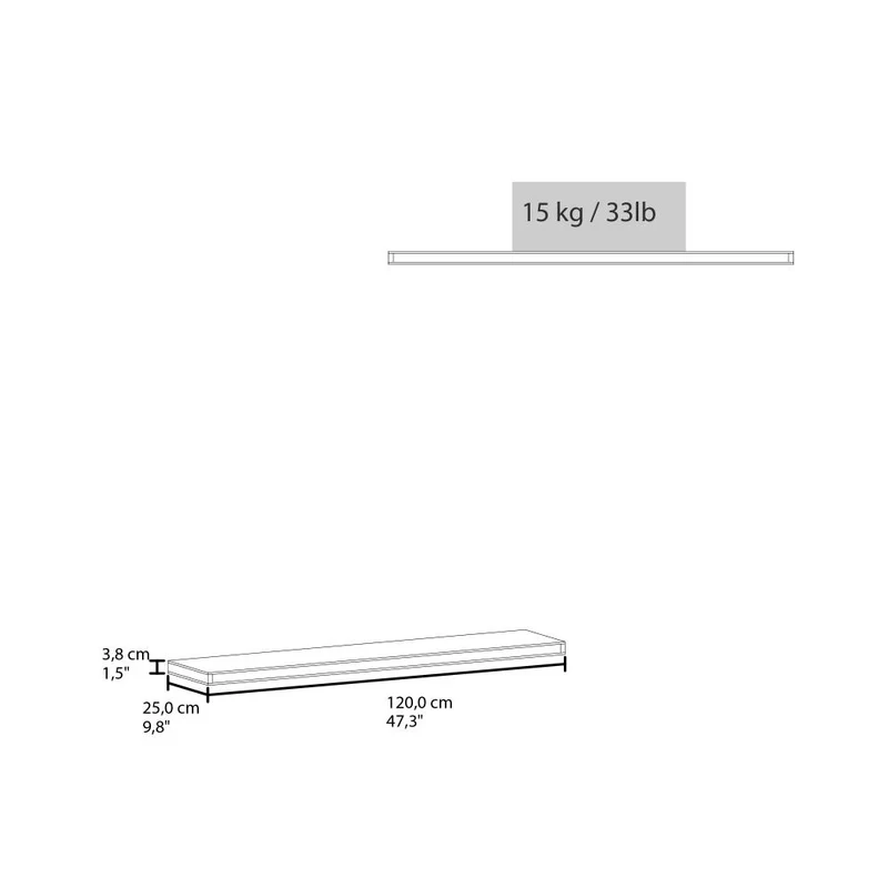 Repisa Flotante Shelf 120, Caoba, con Espacio para Colocar Objetos Decorativos