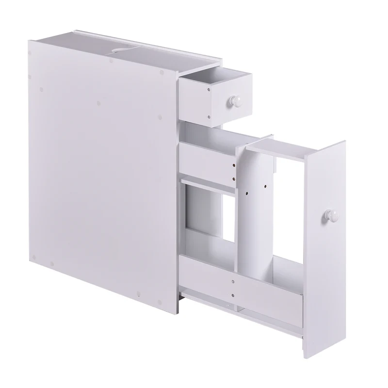 Costway - Armario baño, Mueble auxiliar baño, Estanterias almacenaje, 16 x 48,5 x 58 cm, Blanco