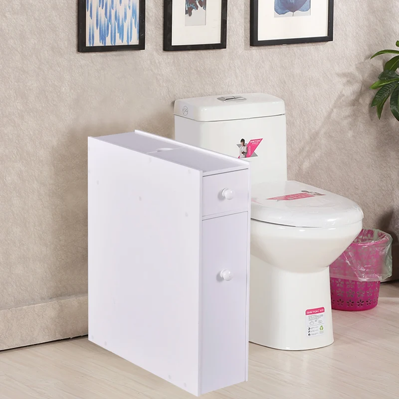 Costway - Armario baño, Mueble auxiliar baño, Estanterias almacenaje, 16 x 48,5 x 58 cm, Blanco
