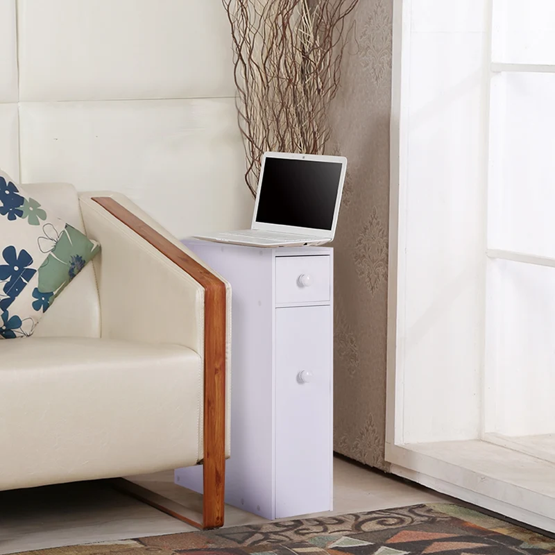 Costway - Armario baño, Mueble auxiliar baño, Estanterias almacenaje, 16 x 48,5 x 58 cm, Blanco