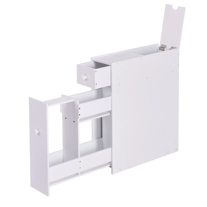 Costway - Armario baño, Mueble auxiliar baño, Estanterias almacenaje, 16 x 48,5 x 58 cm, Blanco