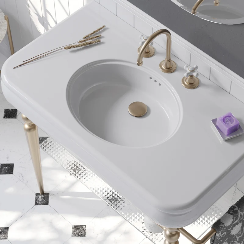 Lavabo cerámica grande Romantica de Balneo Toscia estilo Vintage
