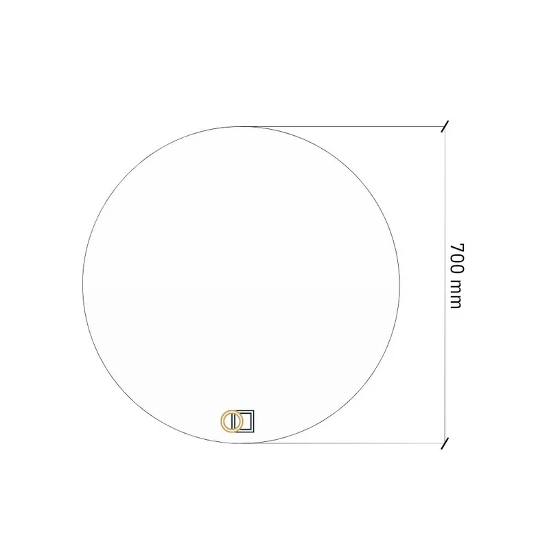 Round LED mirror with rear lighting Ø 700mm