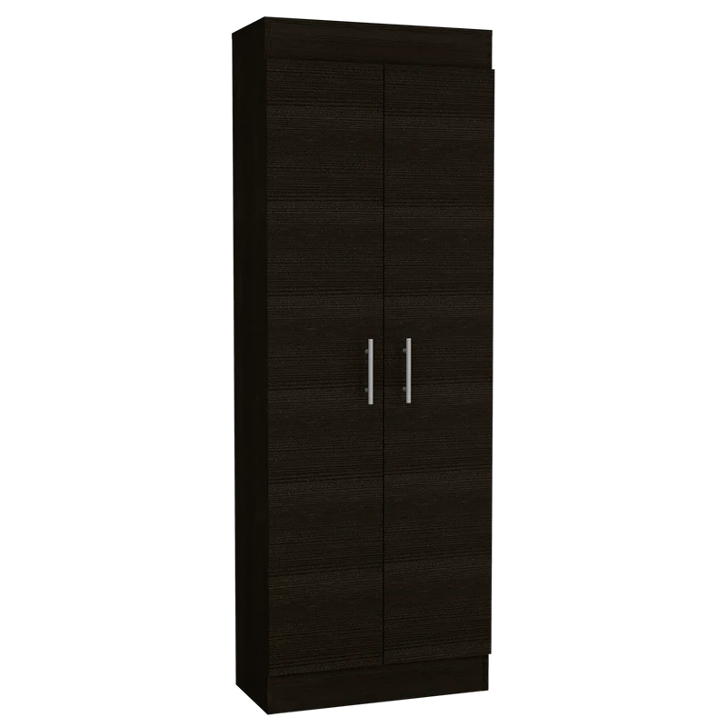 Mueble Multiusos Barlovento, Wengue, con Cinco Entrepaños y Dos Puertas Batientes
