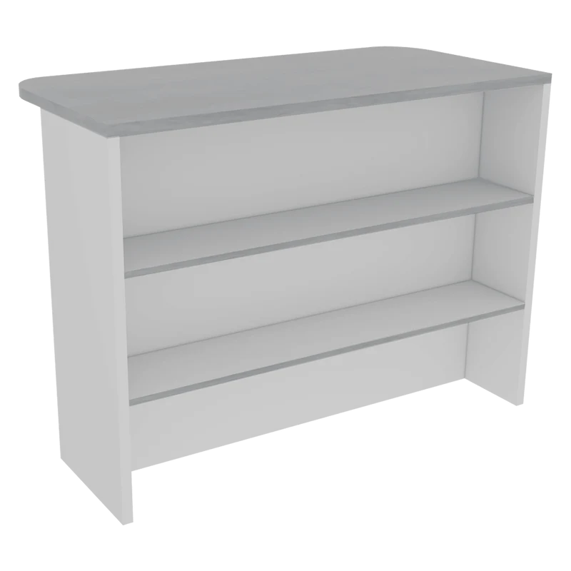 Mueble Multiusos Diamante, Blanco y Cemento, con Dos Entrepaños