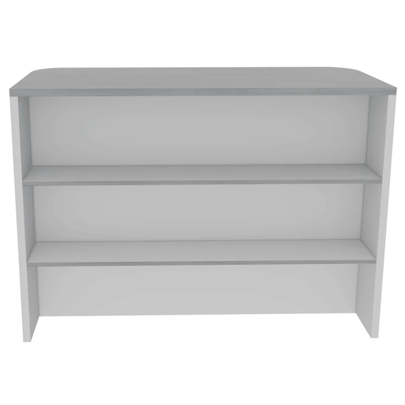Mueble Multiusos Diamante, Blanco y Cemento, con Dos Entrepaños