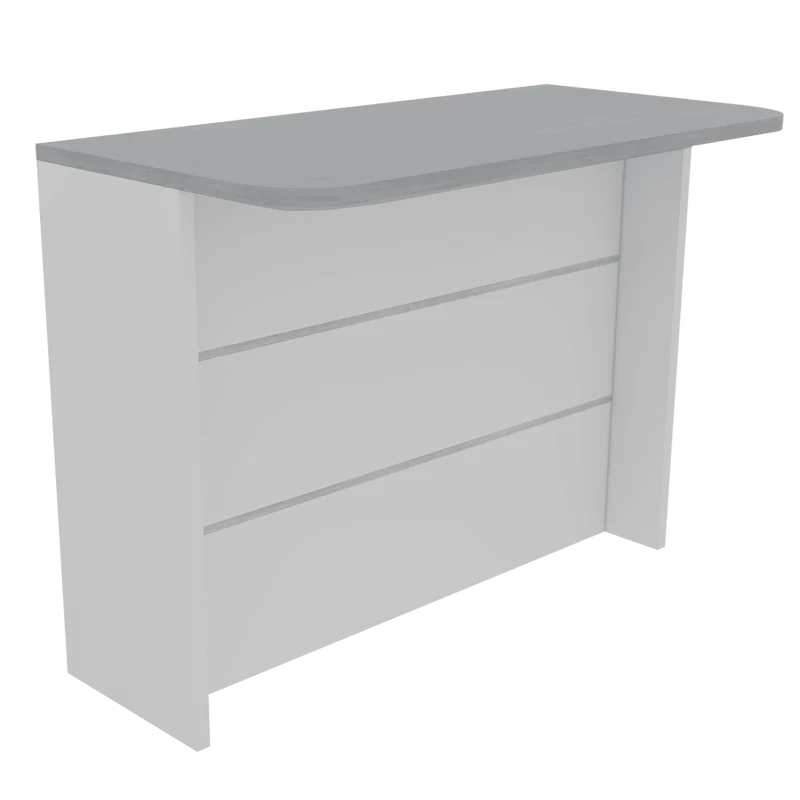 Mueble Multiusos Diamante, Blanco y Cemento, con Dos Entrepaños
