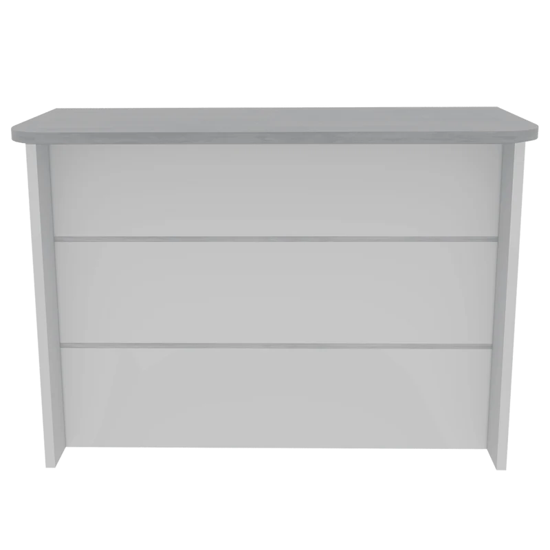Mueble Multiusos Diamante, Blanco y Cemento, con Dos Entrepaños