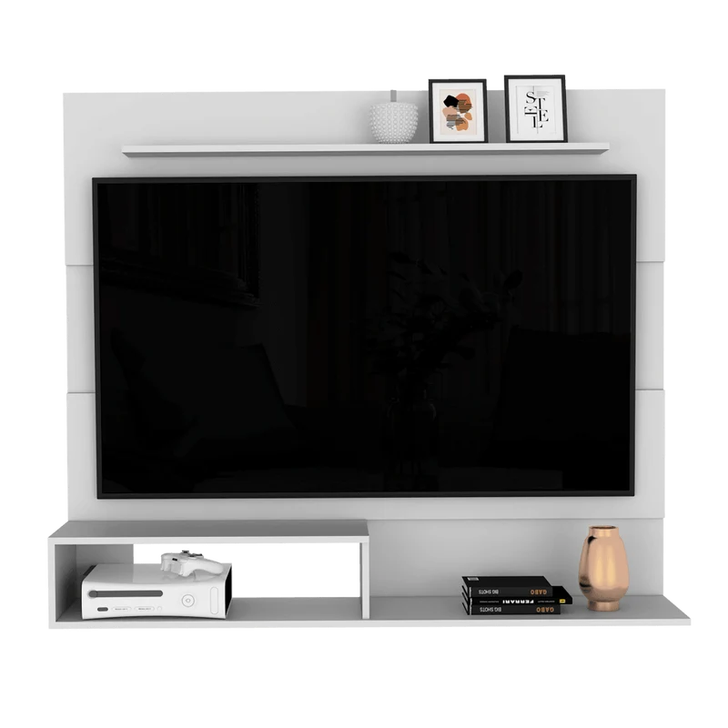 Mueble Multiusos Beijing, Blanco, con Espacio para Televisor de hasta 55 Pulgadas