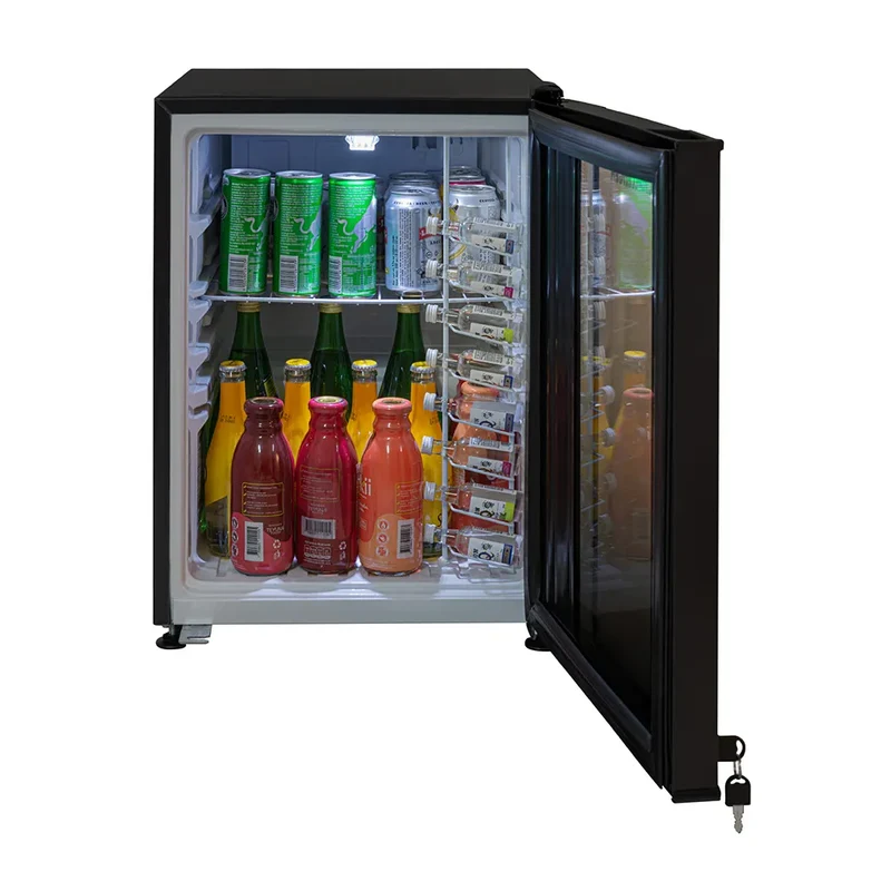 Minibar 49 lts Puerta de Vidrio Iluminación LED, Negro
