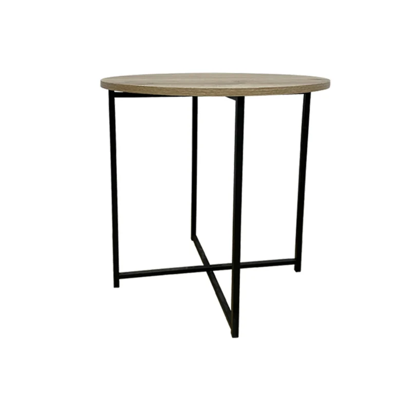 Mesa Auxiliar Cirklo Madera Natural + Negro