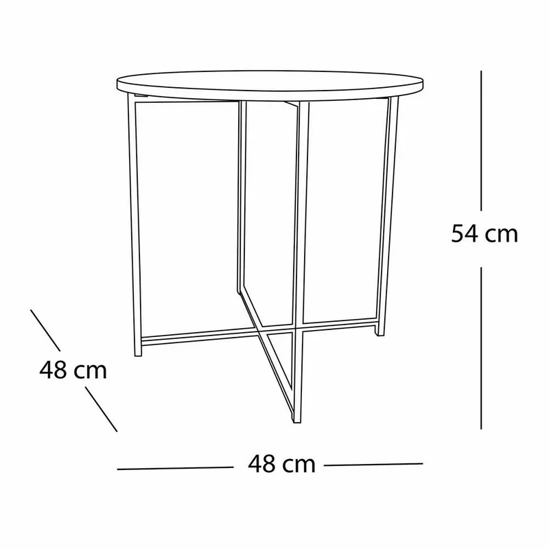 Mesa Auxiliar Cirklo Madera Natural + Negro