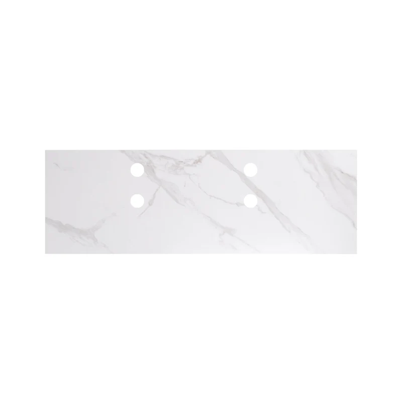 Placa de lavabo cerámica Marcel - Blanco - 120cm - Con agujeros