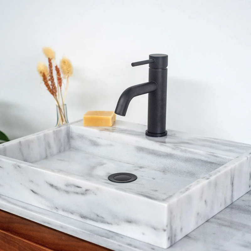 Mueble de baño - Lavabo Mármol Blanco - George II - Nogal - (84 cm) - FELIX