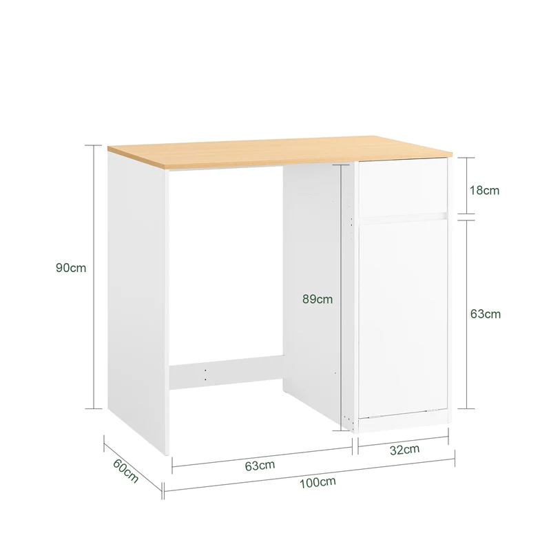 SoBuy BZR217-WN Armario para Lavadora con cesto de ropa Blanco 100×60×90 cm