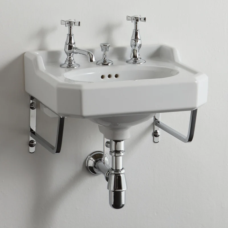 Lavabo Cerámica Pequeño Soportes Metálicos Provence 700 Estilo Clásico - Balneo Toscia