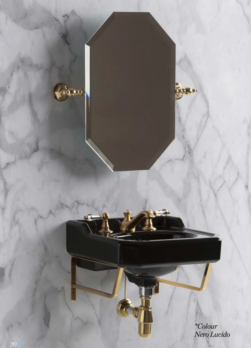 Lavabo Cerámica Pequeño Soportes Metálicos Provence 700 Estilo Clásico - Balneo Toscia