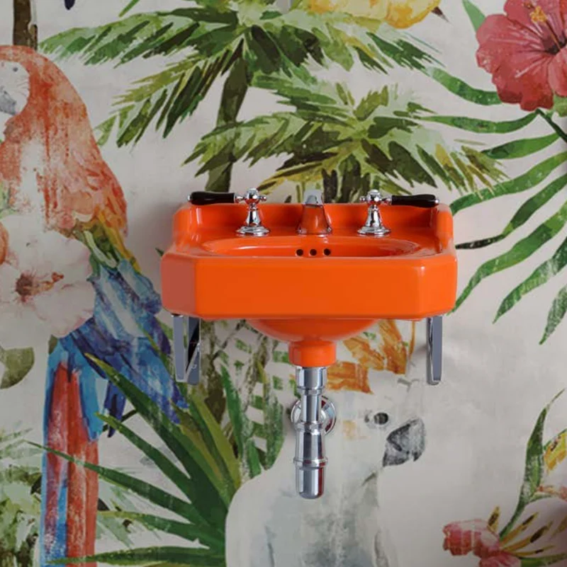 Lavabo Cerámica Pequeño Soportes Metálicos Provence 700 Estilo Clásico - Balneo Toscia