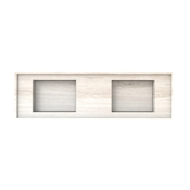 Basiel - Lavabo Empotrado de Travertino - Blanco - 150 cm