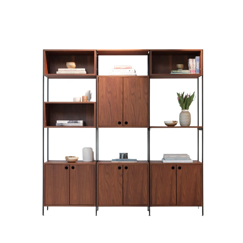 Sarzeau - Mueble de pared vintage con 3 piezas - Nogal
